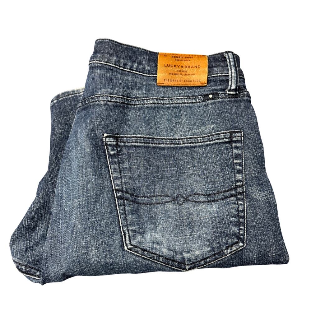 Lucky Brand Jeans Mens 36x32 (37x32 ACTUAL) 410 Athletic Slim Blue Denim